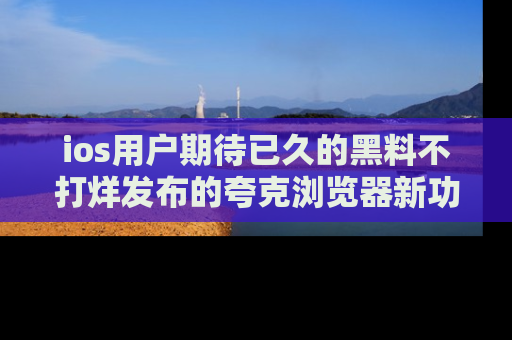 ios用户期待已久的黑料不打烊发布的夸克浏览器新功能上线啦！