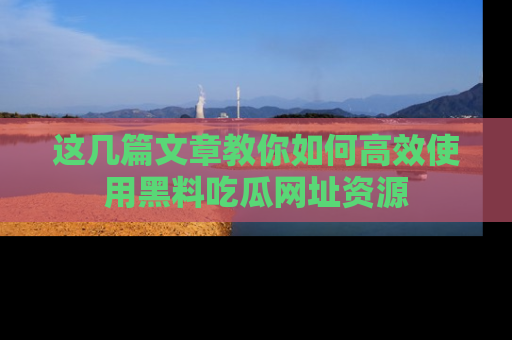 这几篇文章教你如何高效使用黑料吃瓜网址资源